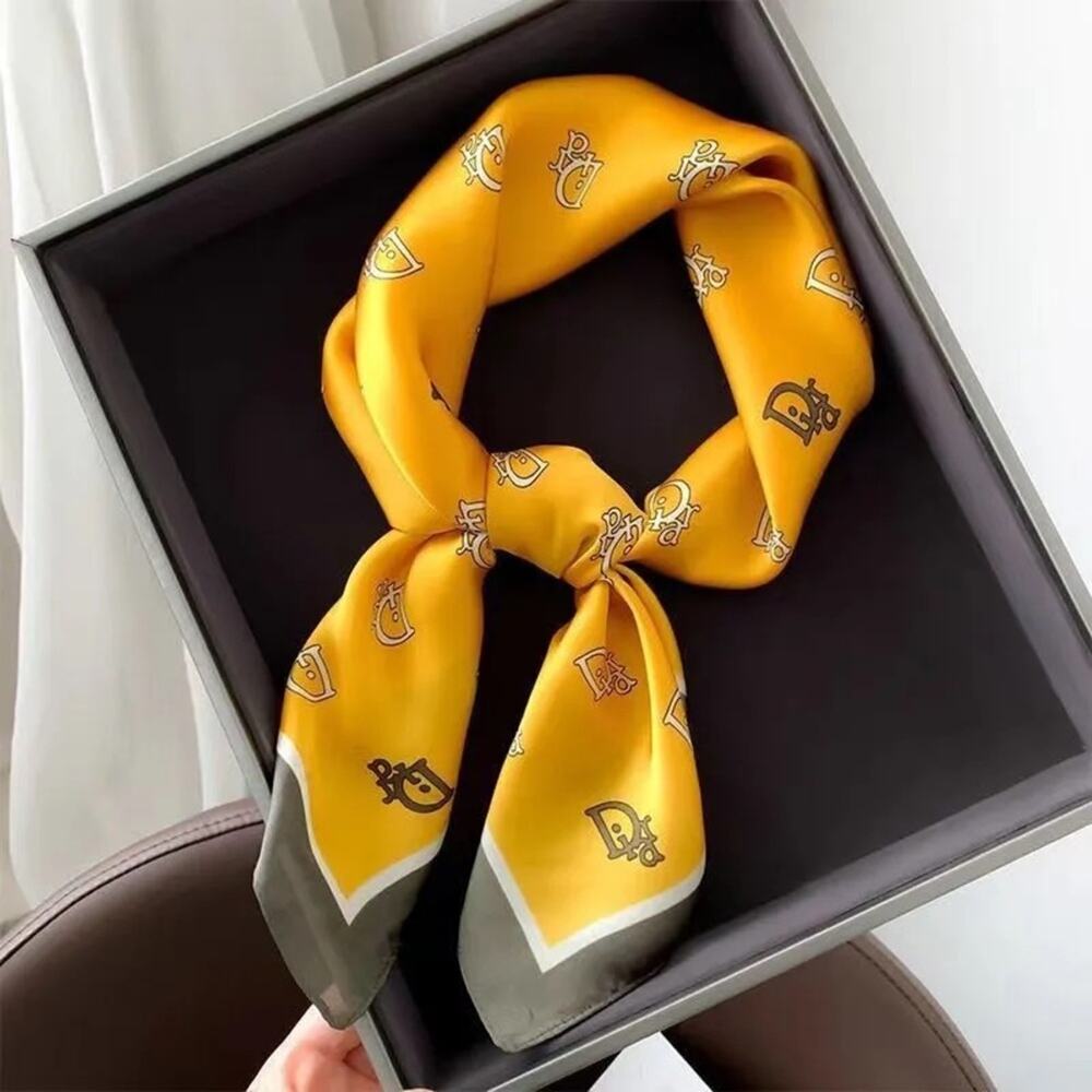 Yellow Luxury Pattern Square Scarf